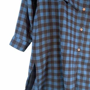 J.Jill Women Checkered Classic Shirt Dress Layered Button Up